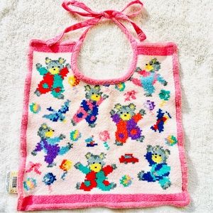 FEILER baby bib girl pink bear Authentic bag purse pouch cotton gift